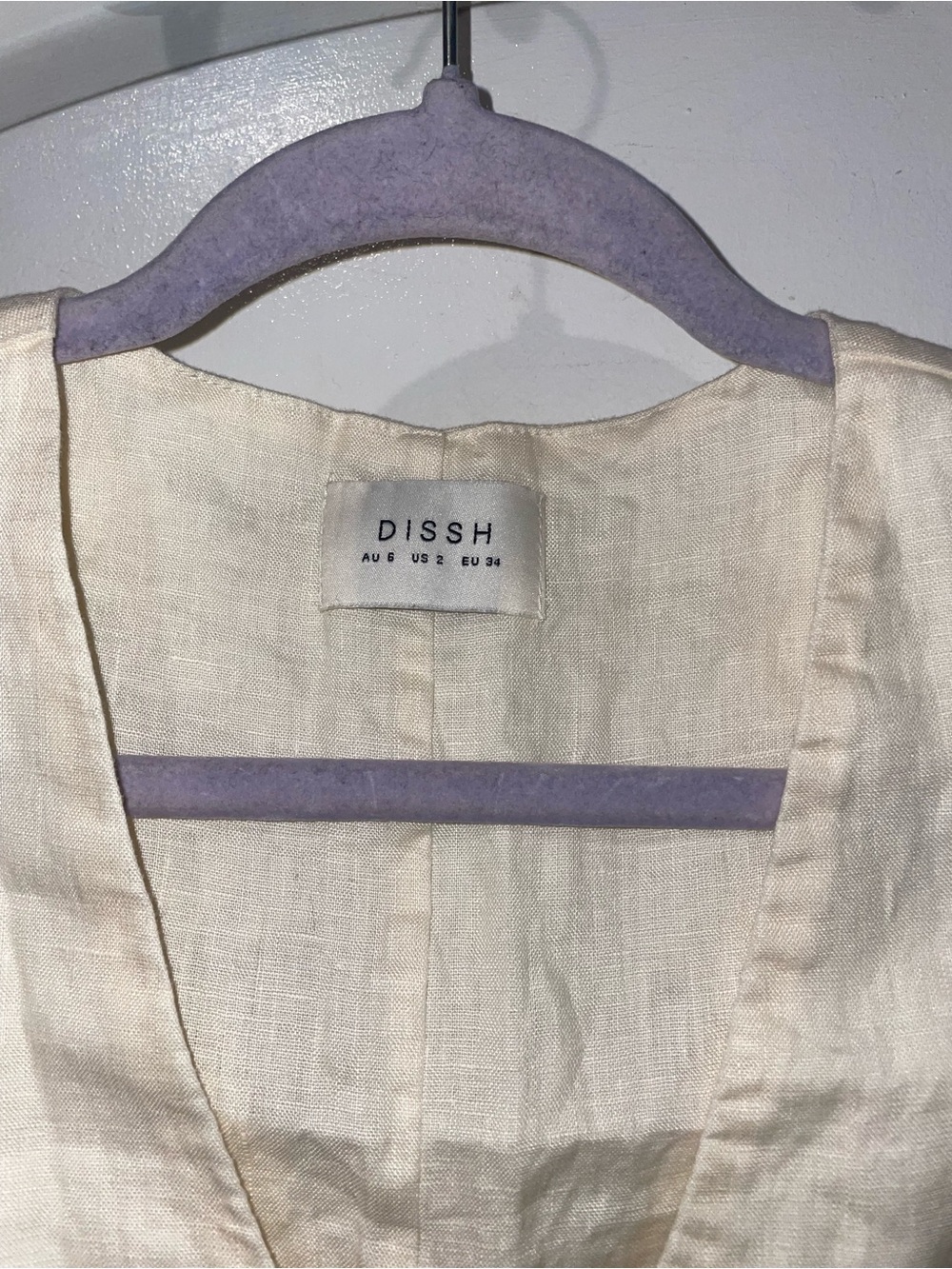 New! DISSH Linen Tailored Vest Butter Cream Neutral Minimalist 🐚 size 2 - Picture 6 of 10